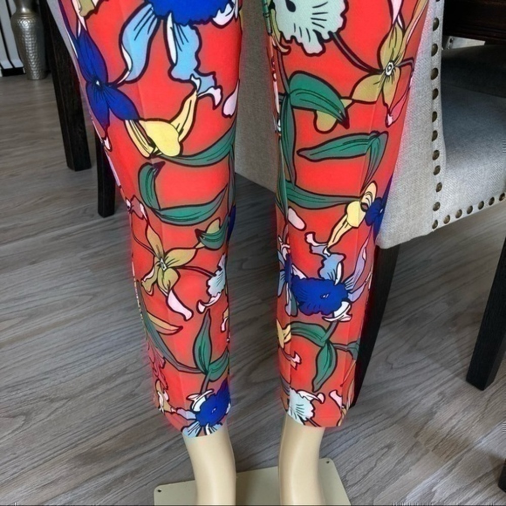 ๐ M. Mix colorful floral dress career pants 2 - Picture 6 of 12